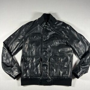 Levi's Black Leather Bomber Jacket